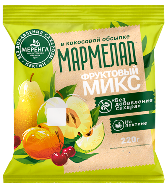  Меренга Мармелад без сахара в кокосовой обсыпке Фруктовый микс, 220г   в Дзержинском