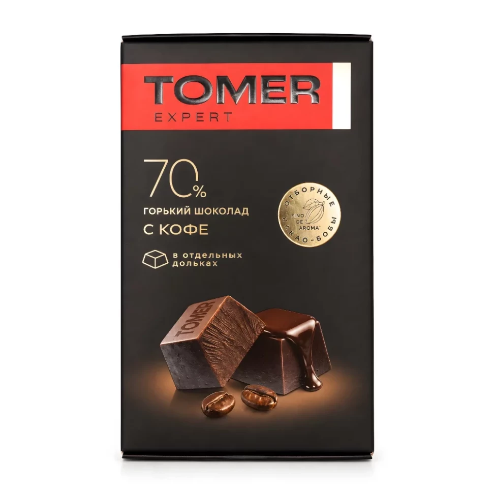  Фабрика Томер  Горький (70%) шоколад с КОФЕ, 90г  в Дзержинском